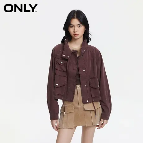 ONLY奥莱春季新款通勤风百搭立领宽松蝙蝠袖风衣外套女商品大图