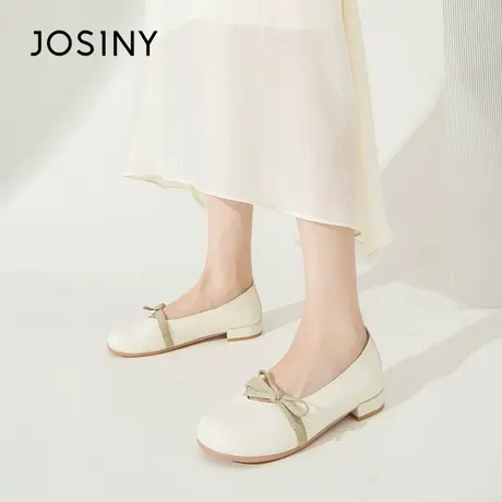 卓诗尼真皮乐福鞋女2024春季新款小香风平底单鞋玛丽珍女鞋一脚蹬图片