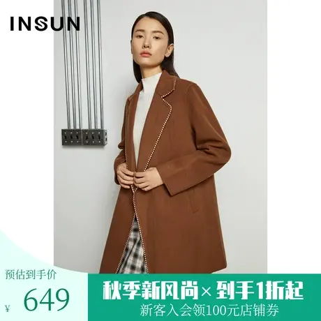 【奥莱专享】恩裳冬季西装领一粒扣通勤有型气质大方自然毛呢外套商品大图