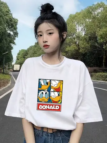 仿棉短袖t恤女夏季2023年新款夏装女装小个子洋气上衣夏宽松半袖商品大图