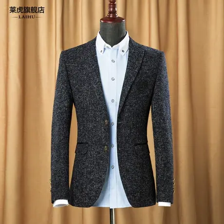 春秋新款休闲西装男青年韩版修身小西服男士上衣时尚单西潮流外套商品大图