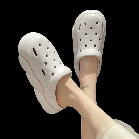 洞洞鞋女ins潮夏2023新款厚底高跟沙滩鞋包头护士防滑凉拖鞋外穿商品大图