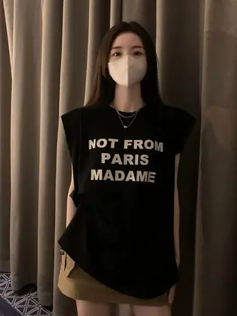 美式复古纯棉吊带运动坎肩背心无袖t恤女夏季设计感外穿宽松上衣商品大图