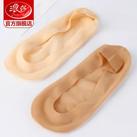 浪莎船袜女隐形袜夏季薄款袜子女浅口硅胶防滑超薄短丝袜蕾丝短袜商品大图