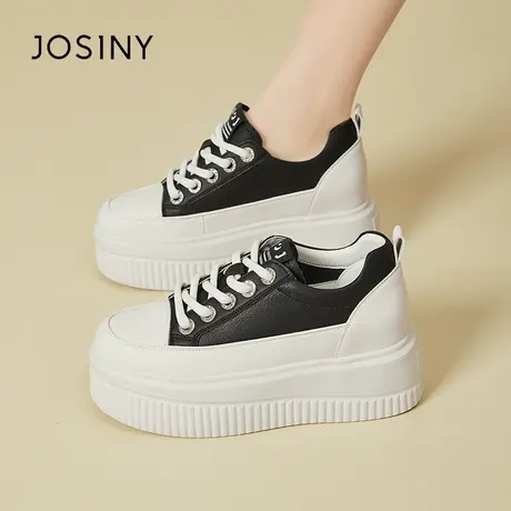Josiny/卓诗尼小白鞋女款2024新款春季百搭厚底增高运动休闲板鞋商品大图