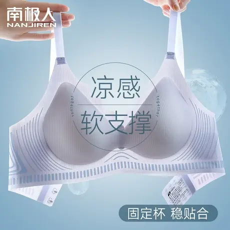 南极人无痕内衣女超薄小胸聚拢冰丝透气软支撑防下垂文胸罩夏薄款商品大图