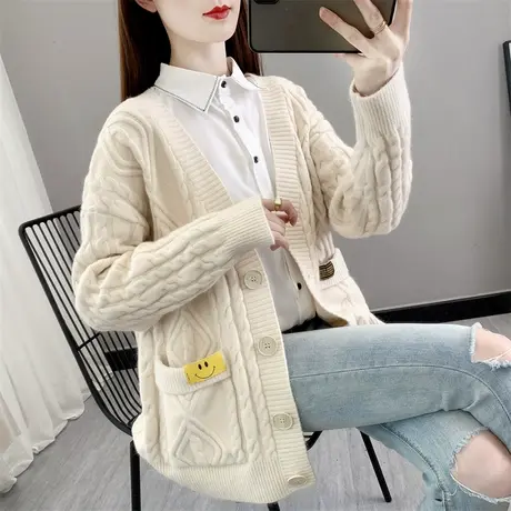 初秋季女士毛衣开衫2023年新款爆款洋气针织外套女上衣春秋款时尚图片