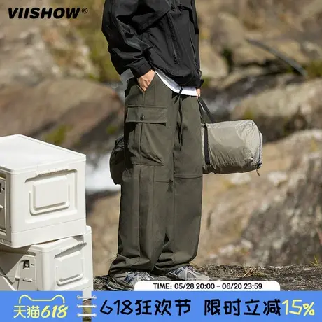 VIISHOW登山徒步工装裤多口袋直筒宽松休闲裤长裤男裤春季裤子男商品大图