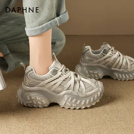 达芙妮榴莲底老爹鞋女2025春季新款设计感休闲运动鞋增高厚底女鞋商品大图
