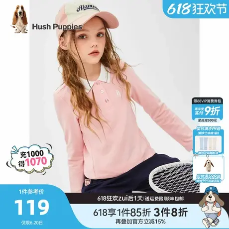 暇步士童装女童polo衫春秋新款中大童甜美长袖t恤儿童休闲打底衫商品大图