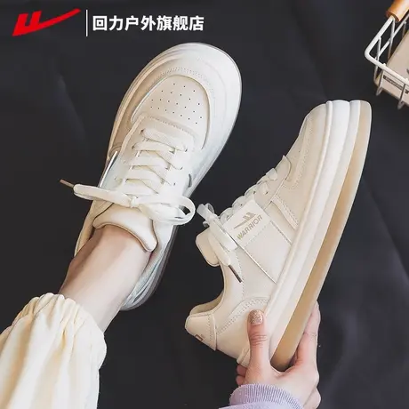 回力小白鞋女鞋2025年新款秋冬季爆款百搭二棉加绒厚底大头板鞋子商品大图