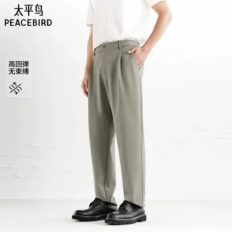 【商场同款】太平鸟男装 高弹力锥形裤秋季肌理感休闲裤B1GBF3327商品大图