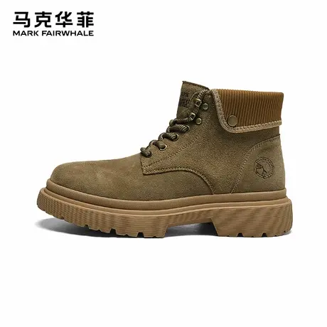 马克华菲复古马丁靴男款夏季英伦真皮大黄蜂伞兵男士工装沙漠靴子商品大图