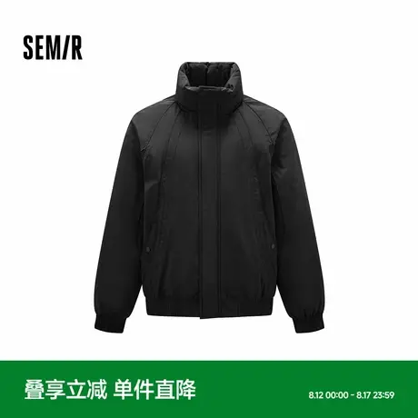 森马羽绒服男飞行员外套三防2025冬季新款保暖立领上衣宽松插肩袖商品大图