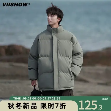 VIISHOW冬季痞帅男生加厚衣服潮牌美式棉服男棉衣保暖宽松面包服商品大图