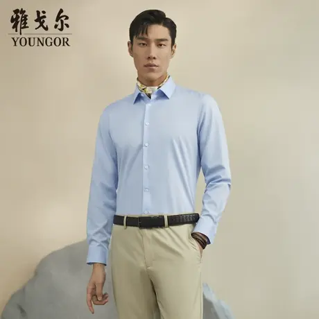 雅戈尔奥莱 男装秋季新品商务休闲免烫易打理长袖衬衫男商品大图