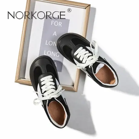 NorKorGe/诺卡格N25D2761M-百搭真皮格调德训鞋-经典黑商品大图