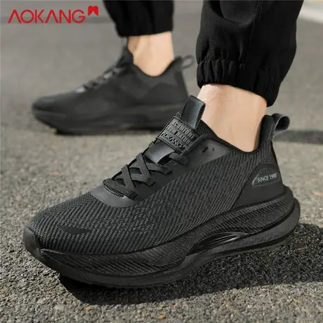 奥康男鞋2025秋季新款飞织透气慢跑鞋缓震耐磨软底运动有氧跑步鞋商品大图