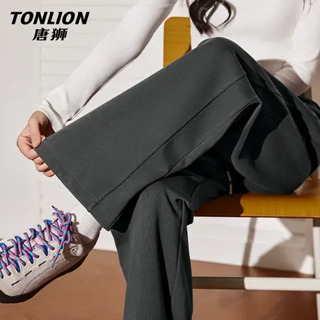 唐狮官方休闲阔腿裤女2026新款春秋款高腰直筒宽松运动裤女款VB商品大图