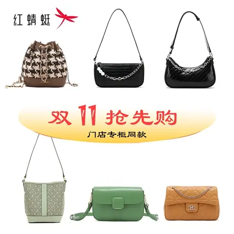 REDDRAGONFLY/红蜻蜓女士斜挎包单肩包通勤手拎包【双11抢先购】T商品大图