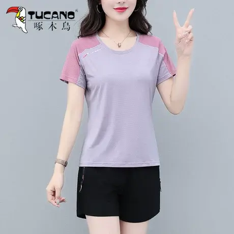 恋上17号袖短裤休闲运动套装女夏2023年夏季新款时尚大码女装夏装图片