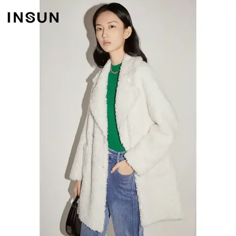 COVER冬季颗粒羊毛外套落肩毛呢大衣图片