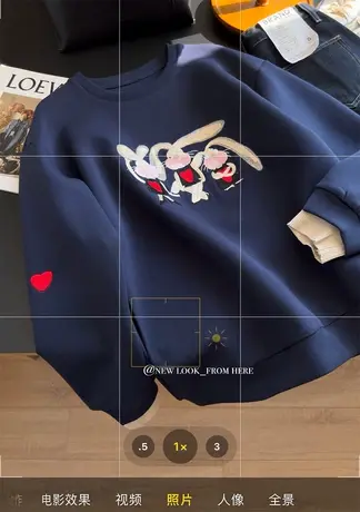 貭感满FEN~重工卡通刺绣廓形休闲时髦感套头长袖卫衣上衣商品大图