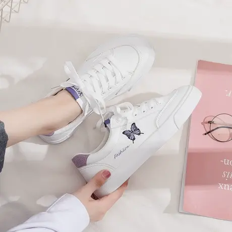 蝴蝶小白鞋2020年新款百搭女鞋夏季薄款网红板鞋洋气爆款港风板鞋商品大图
