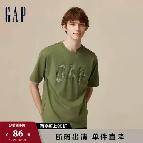 【断码优惠】Gap男装秋季新款LOGO纯棉亲肤运动圆领短袖T恤861672商品大图