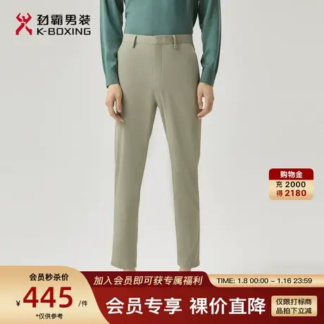 劲霸男装男士长裤春季新品商务休闲宽松百搭纯色简约直筒休闲裤男图片