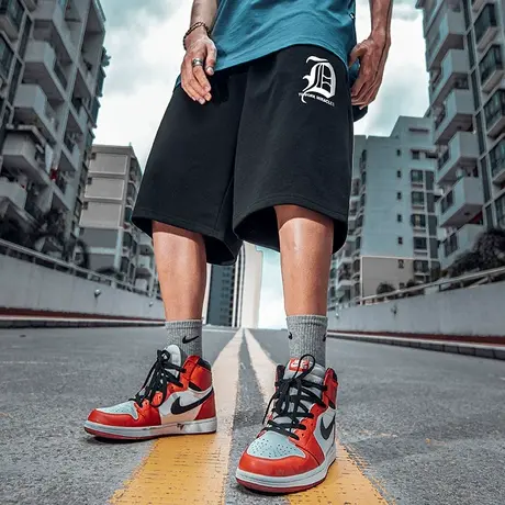 国潮街头大码短裤男潮ins夏季欧美潮流加肥加大篮球裤运动五分裤商品大图