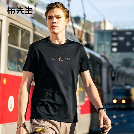MrBu布先生字母圆领t恤男2025春夏新款男士短袖凉感上衣ET15170图片