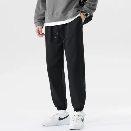 卫裤子男士冬季加绒潮流潮牌直筒运动裤男款春秋款宽松休闲长裤商品大图