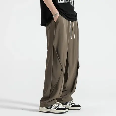 Nuthink美式纯色裤子潮牌街头简约直筒休闲裤国潮潮流男裤长裤男商品大图