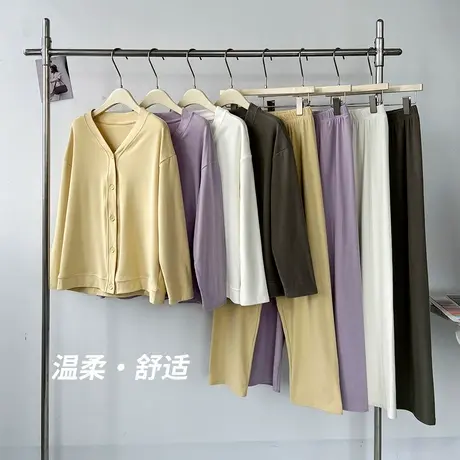 享永子【宝藏居家服】双面磨绒软棉棉自带温润感贴身休闲套装女商品大图