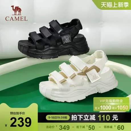 骆驼女鞋2023年夏季新款时尚休闲魔术贴凉鞋运动厚底沙滩鞋ins潮商品大图