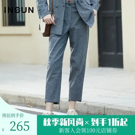 【2件85折】恩裳商场同款春秋季新款宽松棉质直筒职业小脚西裤图片