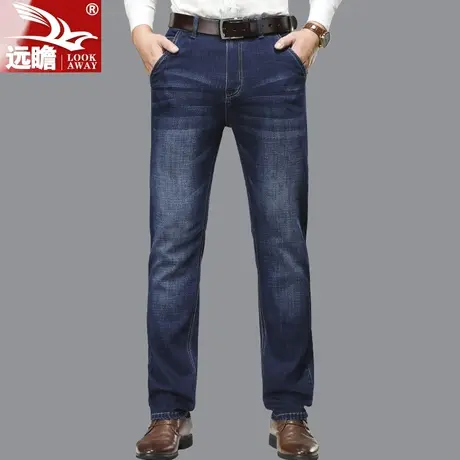 男士牛仔裤冬季新款宽松直筒男裤秋冬款弹力大码高端休闲长裤子男商品大图