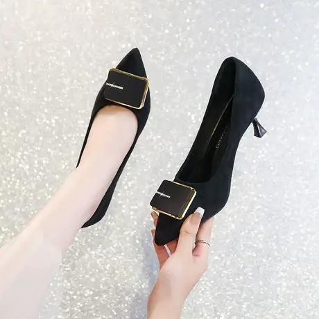 永希单鞋女夏季2023新款尖头细跟时尚高跟鞋配裙子仙女风职业女鞋商品大图