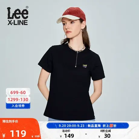 LeeXLINE23新品标准版渐变小logo女短袖T恤黑色LWT0055544LE图片