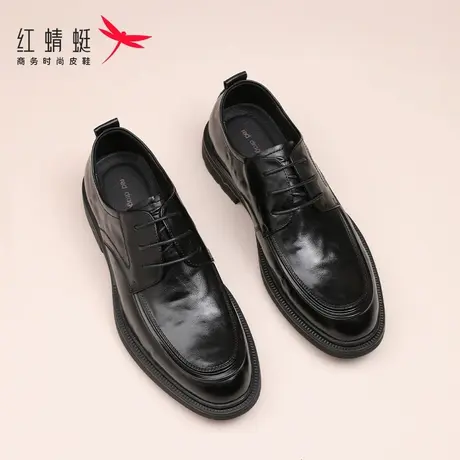 红蜻蜓男鞋新款软底增高男士商务正装皮鞋男真皮牛皮手工通勤单鞋商品大图