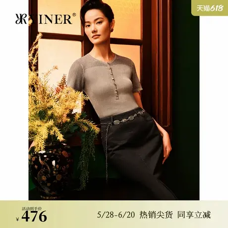 【1996系列】YINER音儿夏季超细旦星尘纱毛针织衫法式上衣商品大图