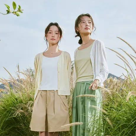 莱赛尔天丝针织开衫女夏薄冰丝吊带打底连衣裙外搭防晒空调衫上衣商品大图
