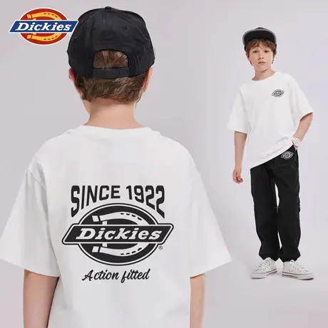 Dickies童装男童短袖t恤儿童美式休闲纯棉半袖男孩夏款潮牌体恤A商品大图