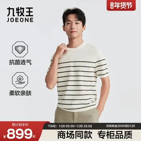 [商场同款]九牧王男装2026春季新款抗菌透气柔软商务休闲男款T恤图片