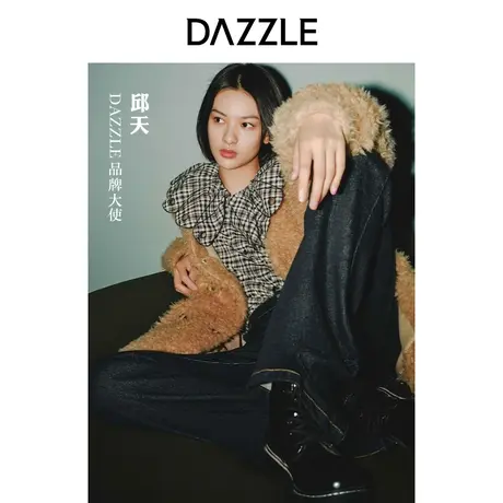 【七七酱专享】邱天同款DA奥莱ZZLE地素秋百搭显瘦堆褶设计修身弹商品大图