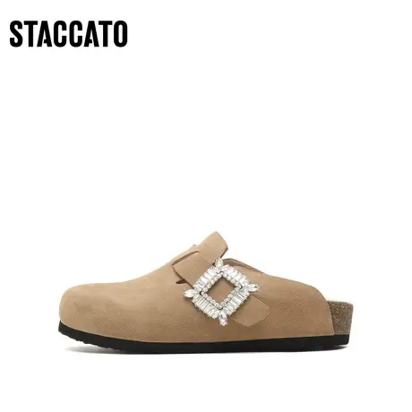 思加图新款仙女风勃肯鞋大头丑萌鞋外穿包头拖女K2313CH2图片