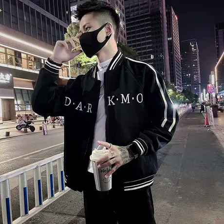 春秋季潮牌棒球服外套2023新款男装上衣痞帅褂子春装休闲字母夹克商品大图