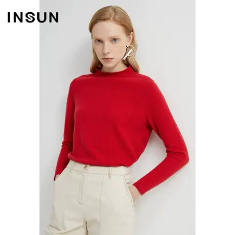 INSUN恩裳冬季修身山羊绒毛针织衫商品大图
