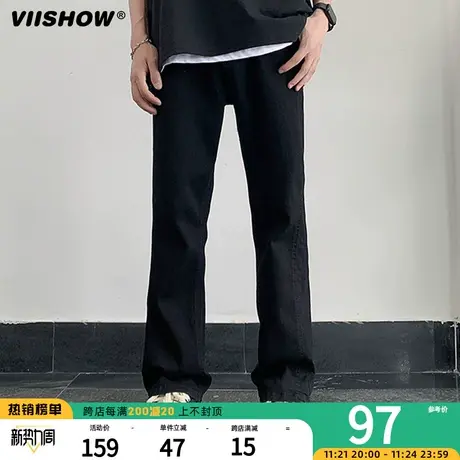 VIISHOW美式高街黄泥染牛仔裤男潮流潮牌水洗做旧复古流行休闲商品大图
